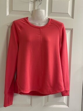 Apana Coral Pink Crewneck Pullover Sweatshirt